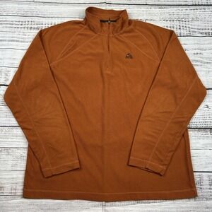 Nike Vintage ACG Pullover Mens Sz M Orange Half Zip Waffle Thermal Outdoor Hike